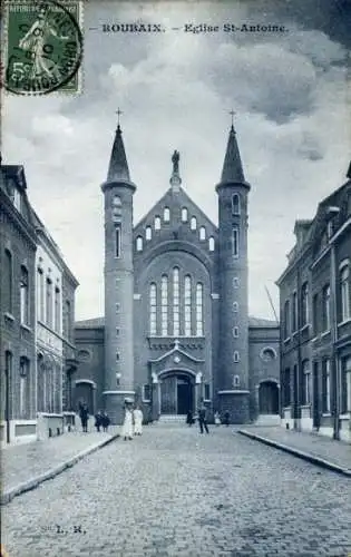 Ak Roubaix Nord, Kirche Saint Antoine