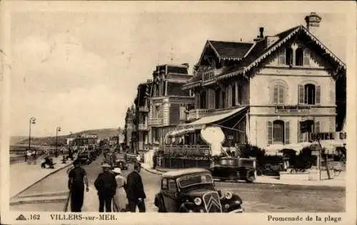 Ak Villers sur Mer Calvados, Promenade de la Plage