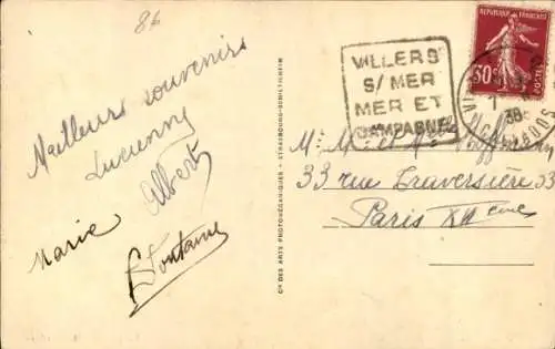 Ak Villers sur Mer Calvados, Promenade de la Plage