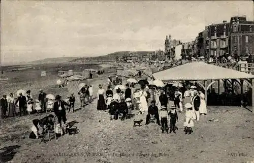 Ak Villers sur Mer Calvados, Plage a l'heure des Bains