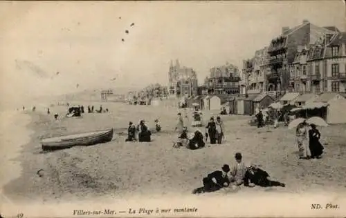 Ak Villers sur Mer Calvados, Plage a mer montante