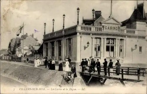 Ak Villers sur Mer Calvados, Casino, Digue