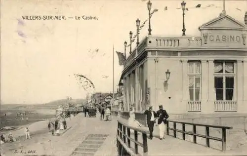 Ak Villers sur Mer Calvados, Casino, Promenade