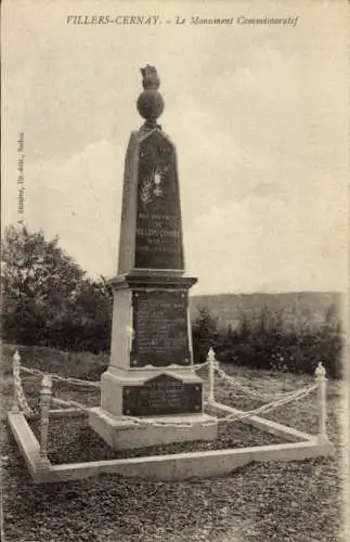 Ak Villers Cernay Ardennes, Le Monument Commemoratif