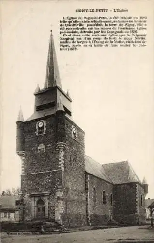 Ak Signy le Petit Ardennes, Kirche