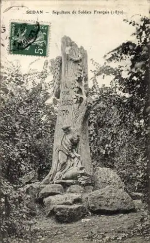 Ak Sedan Ardennes, Sepulture de Soldats Francais 1870