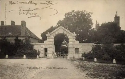 Ak Villemard Seine-et-Marne, Porte Monumentale