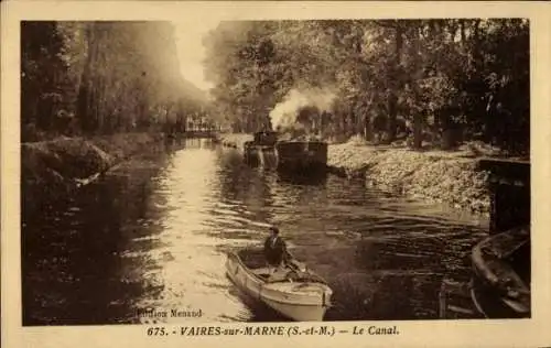 Ak Vaires sur Marne Seine et Marne, Kanal