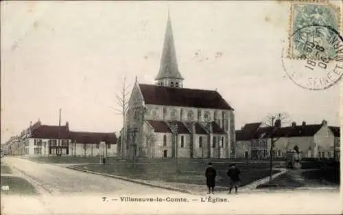 Ak Villeneuve le Comte Seine et Marne, Kirche