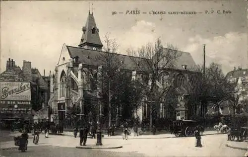 Ak Paris V, Kirche Saint-Médard