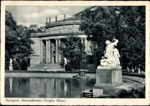 Ak Stuttgart in Württemberg, Staatstheater, Großes Haus, Statuen