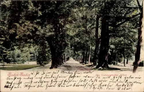 Ak Baden Baden am Schwarzwald, Die Lichtenthaler Allee