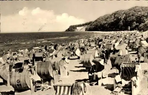 Ak Ostseebad Göhren auf Rügen, Strand, Strandkörbe