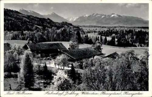 Ak Bad Heilbrunn in Oberbayern, Rabenkopf, Wetterstein, Herzogstand, Heimgarten, Jochberg