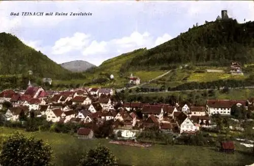 Ak Bad Teinach Zavelstein im Schwarzwald, Panorama, Ruine Zavelstein