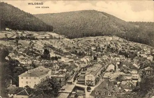 Ak Bad Wildbad im Schwarzwald, Panorama, von Süden