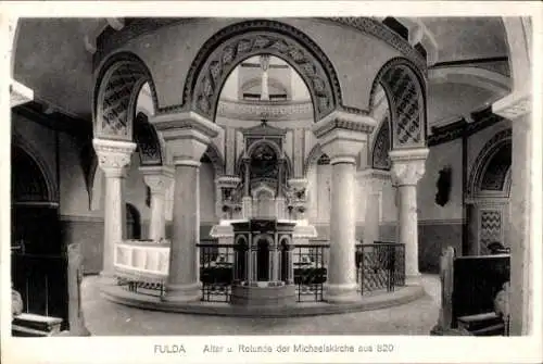 Ak Fulda in Hessen, Innenansicht der Michaelskirche, Altarraum, Rotunde