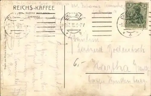 Ak Chemnitz Sachsen, Reichs-Kaffee, Gustav Mühlbach, Innenansicht