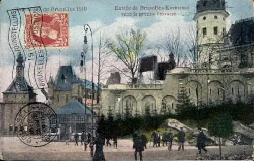 Ak Brüssel Brüssel, Ausstellung 1910, Eingang zur Brüsseler Fermesse zur großen Terrasse