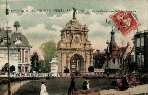 Ak Brüssel Brüssel, Ausstellung 1910, Haupteingang zur Brüsseler Kermesse