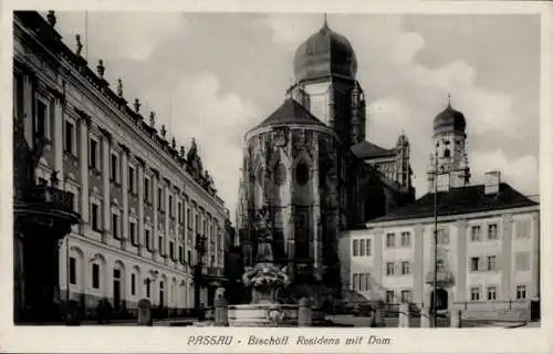 Ak Passau in Niederbayern, Bischöfliche Residenz mit Dom