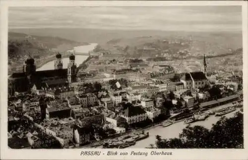 Ak Passau in Niederbayern, Panorama, Blick von Festung Oberhaus