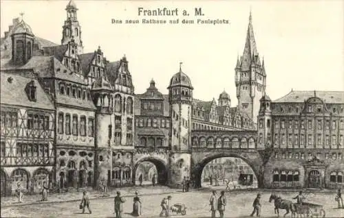 Ak Frankfurt am Main, Das neue Rathaus auf dem Paulsplatz