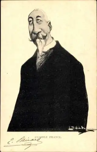 Künstler Ak Karikatur, Schriftsteller Anatole France