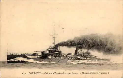 Ak Französisches Kriegsschiff Lorraine