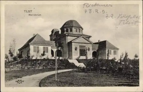 Ak Tilsit Sowetsk Kaliningrad Ostpreußen, Blick zum Krematorium