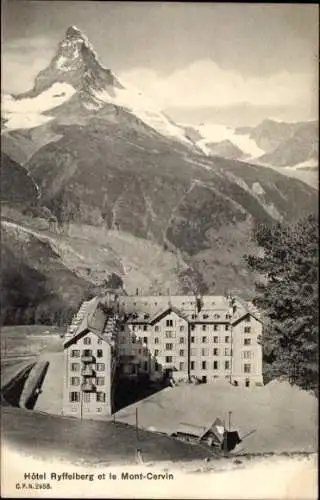 Ak Zermatt Kanton Wallis, Hotel Ryffelberg, Mont Cervin