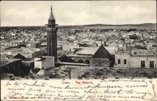 Ak Karthago Tunis Tunesien, Gesamtansicht, Minarett