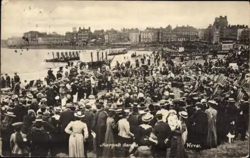 Ak Margate Kent England, Gesamtansicht, Hafen, Menschen