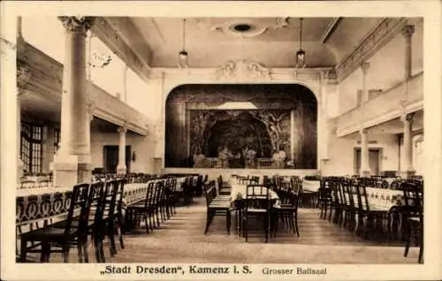 Ak Kamenz im Kreis Bautzen, Großer Ballsaal, Hotel