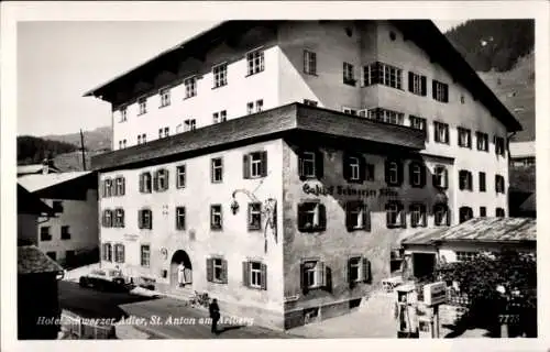 Ak Sankt Anton am Arlberg Tirol Österreich, Hotel Schwarzer Adler