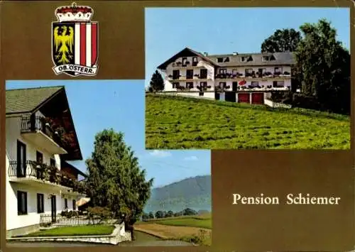 Ak Nußdorf am Attersee Oberösterreich, Pension Schiemer, Wappen