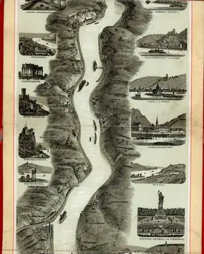 Album " NEUESTES RHEIN-PANORAMA VON MAINZ BIS COELN" Litho 