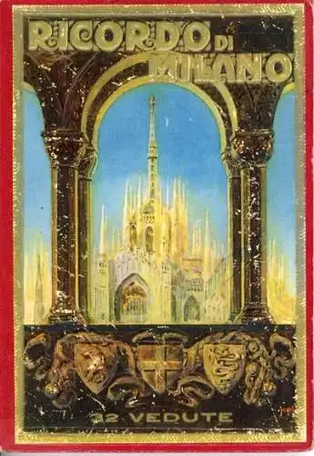 Album mit 30 Ansichten von  Milano Mailand Lombardia , 1 Stadtplan auf der Rückseite