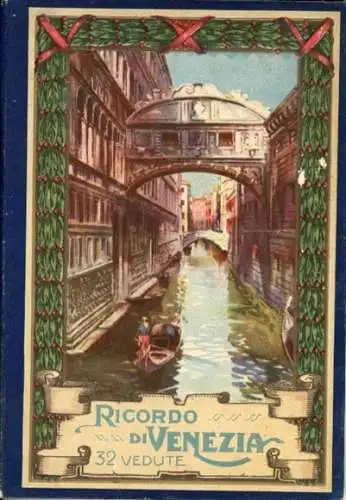 Album mit 32 Ansichten von Venezia, 1 Panorama , Stadtplan auf den Rückseite