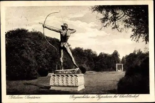 Ak Potsdam, Schloss Sanssouci, Bogenschütze im Hypodrom bei Charlottenhof