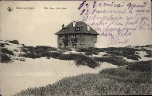 Ak Groenendyck Nieuport Nieuwpoort Westflandern, Villa dans les dunes