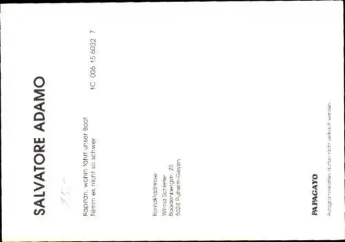 Ak Sänger Salvatore Adamo, Portrait, Autogramm