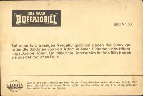 Ak Filmszene, Das war Buffalo Bill, Soldaten v. Fort Adam geraten in einen Hinterhalt, Bild Nr. 30