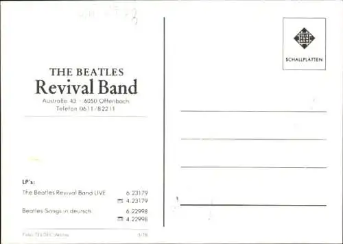 Ak Musikgruppe Beatles Revival Band, Gruppenfoto, Autogramme