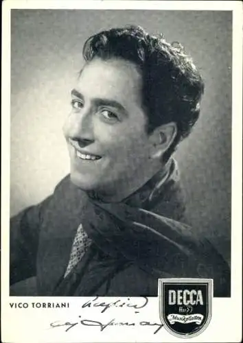 Ak Schauspieler und Sänger Vico Torriani, Portrait, Autogramm