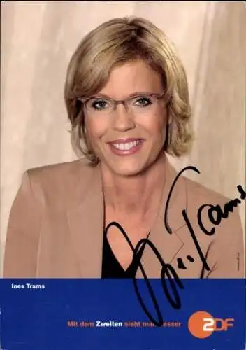 Ak Moderatorin Ines Trams, Portrait, Autogramm