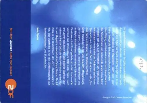 Ak Moderatorin Ines Trams, Portrait, Autogramm