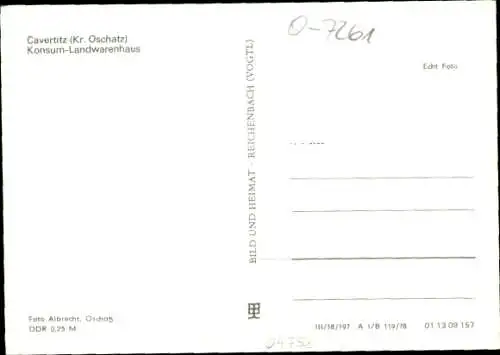 Ak Cavertitz in Sachsen, Konsum Landwarenhaus