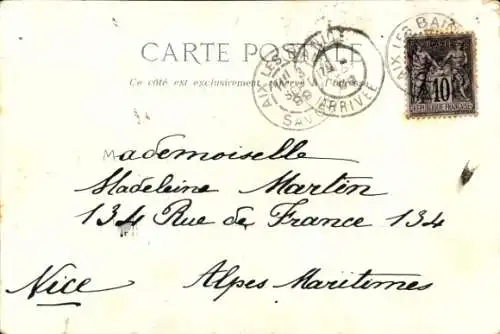Litho Aix les Bains Savoie, Abtei, Dent du Chat, Thermaleinrichtung