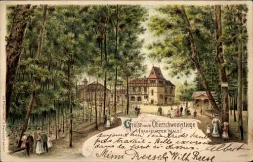 Litho Frankfurt am Main, Gasthaus Oberschweinstiege, Frankfurter Wald